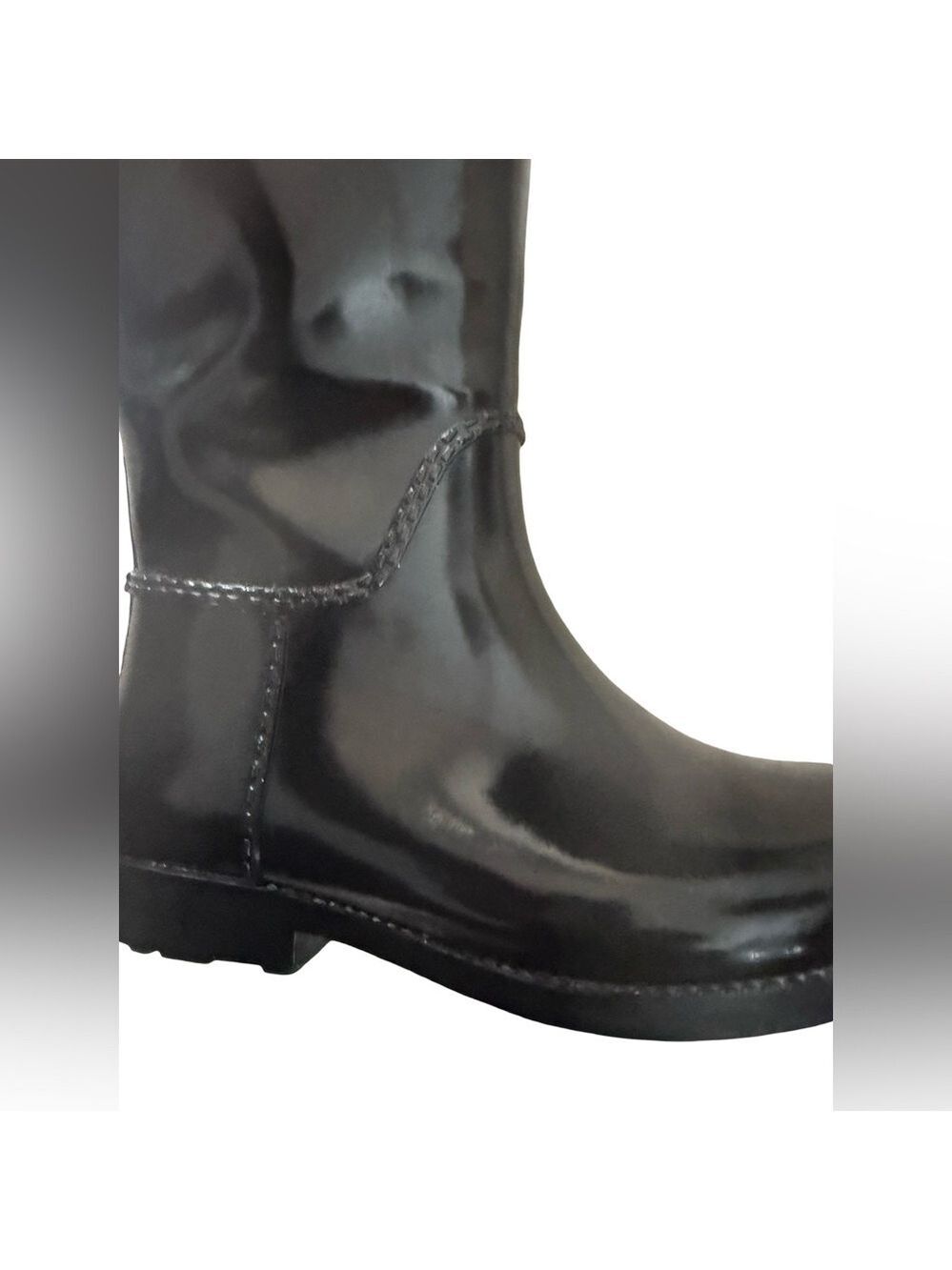 Michael Kors Waterproof Rubber Rain Boots Glossy Black Size 7 $150 - Picture 9 of 10